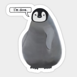 Grumpy Penguin Sticker